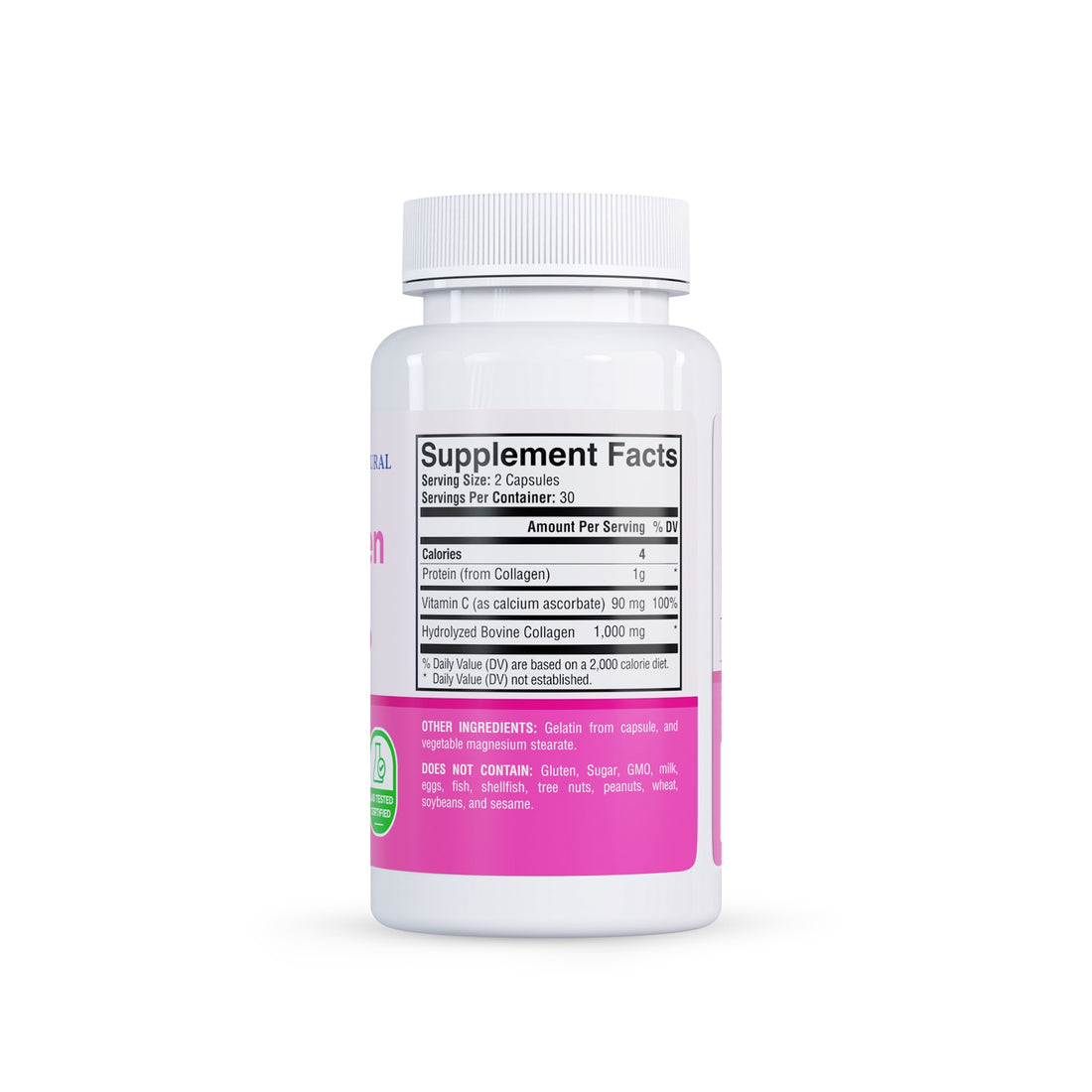 Collagen Hydrolyzed 1,000 mg + Vitamin C (60 Capsules)