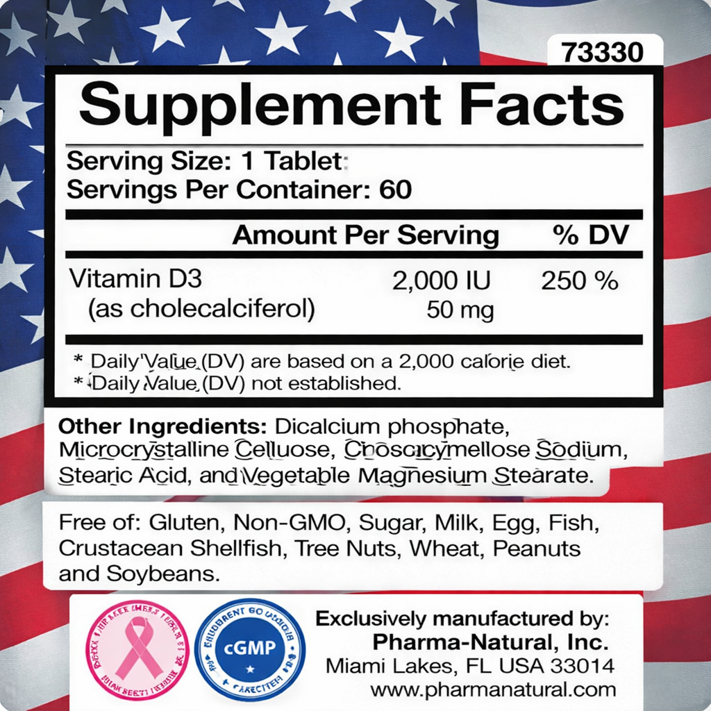 Vitamin D3 2,000 IU (50 mcg), (30 Tablets) Twin Pack